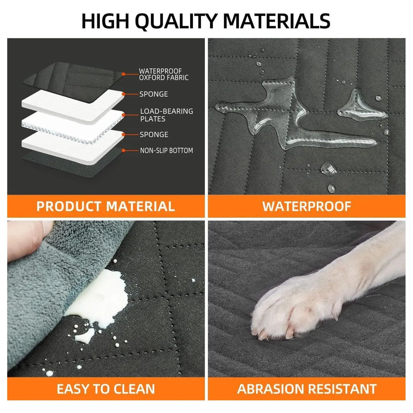 Dog Car Seat Cover Waterproof Back Seat Hammock 600D Oxford