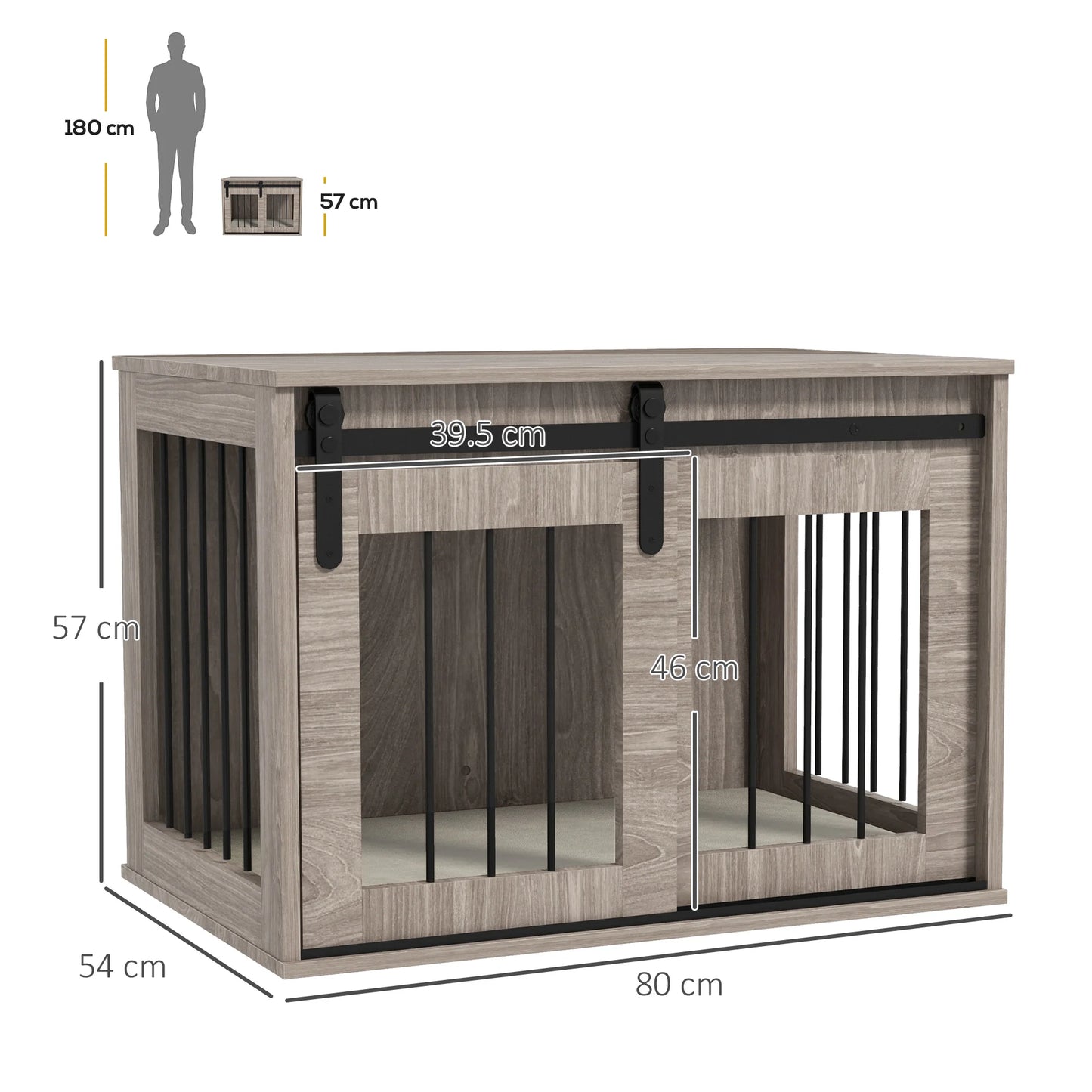 PawHut Dog Crate Furniture with Removable Cushion, for Dogs