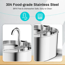 Cat Water Fountain 2.2L Stainless Steel — Artesian Flow, Ultra-Quiet Pump & Filter
