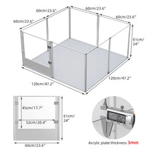 Clear Acrylic Dog Playpen - 6/7/8/10 Panel Indoor Pet Whelping Pen