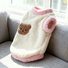 Soft Dog Sweater - Teddy Bear Pattern Warm Hoodie with Leash Hook for Pets