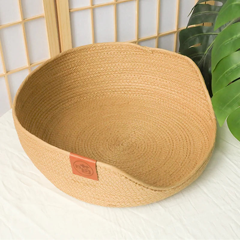 HOOPET Winter  Seasons Pet Bed Kennel for Cat Puppy Dog Beds Sofa Handmade Bamboo Weaving Cat  Cozy Nest  Pet Accessaries