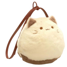 Cute Plush Cat Handbag Cute Stuffed Animal Handmade Backpack Large Capacity Shoulder Bag