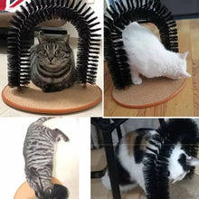Katzen Massagebogen – Selbstpflege-Bürste mit Kratzmatte für Katzen