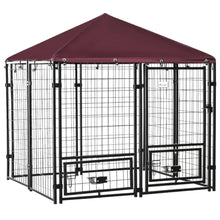Outdoor Dog Kennel – Weatherproof Dog House with Rotating Bowl Holders & UV-Resistant Cover