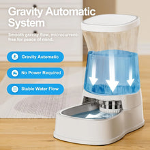 Automatic Pet Water Dispenser – 3.85L Gravity Waterer with 304 Stainless Steel Bowl for Dogs & Cats