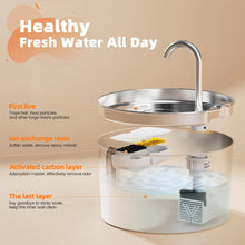 Cat Water Fountain 2.2L Stainless Steel — Artesian Flow, Ultra-Quiet Pump & Filter