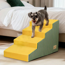 3/4/5-Step Foam Dog Stairs - High-Density Pet Ramp - Washable Cover - Bed & Sofa Access