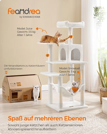 Kratzbaum 143 cm mit Höhle, Hängematte & Plattformen