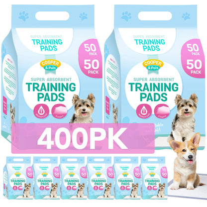 400 Pack Puppy Training Pads 45x60cm | Super Absorbent Leak-Proof Dog Pee Pads | Odor Control & Moisture Lock Layers | Disposable Indoor Pet Training Pads for Puppies & Small Dogs