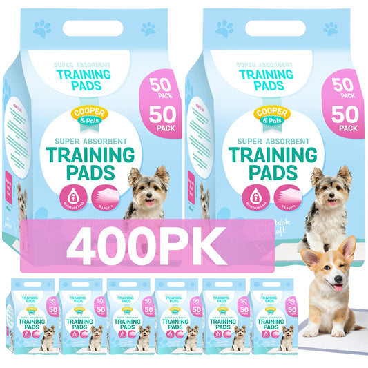 400 Pack Puppy Training Pads 45x60cm | Super Absorbent Leak-Proof Dog Pee Pads | Odor Control & Moisture Lock Layers | Disposable Indoor Pet Training Pads for Puppies & Small Dogs