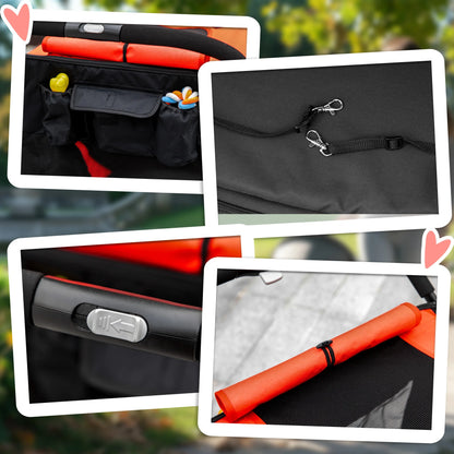 PawHut Foldable Dog Carriage w/ Universal Wheels, Shock Absorber