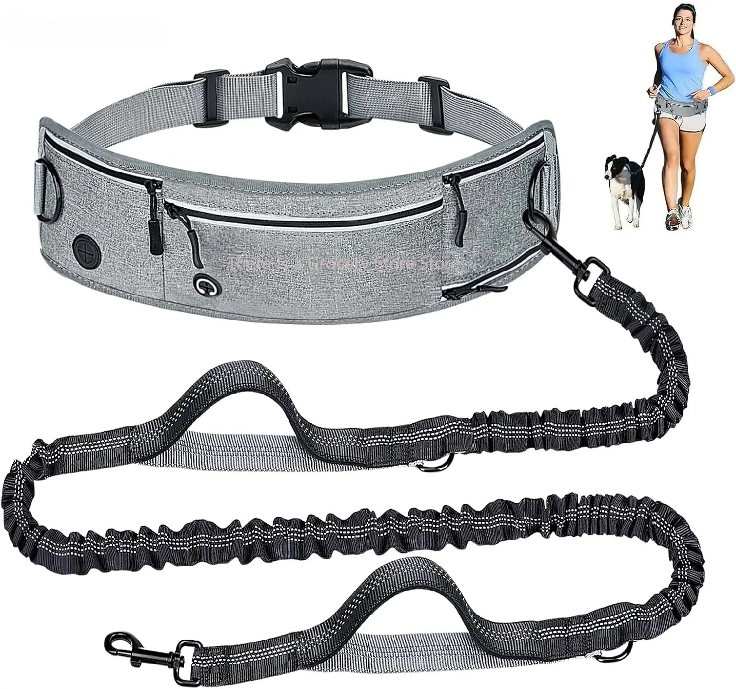 Hüftleine für Hunde mit Bauchtasche – Reflektierend & Freihändig
