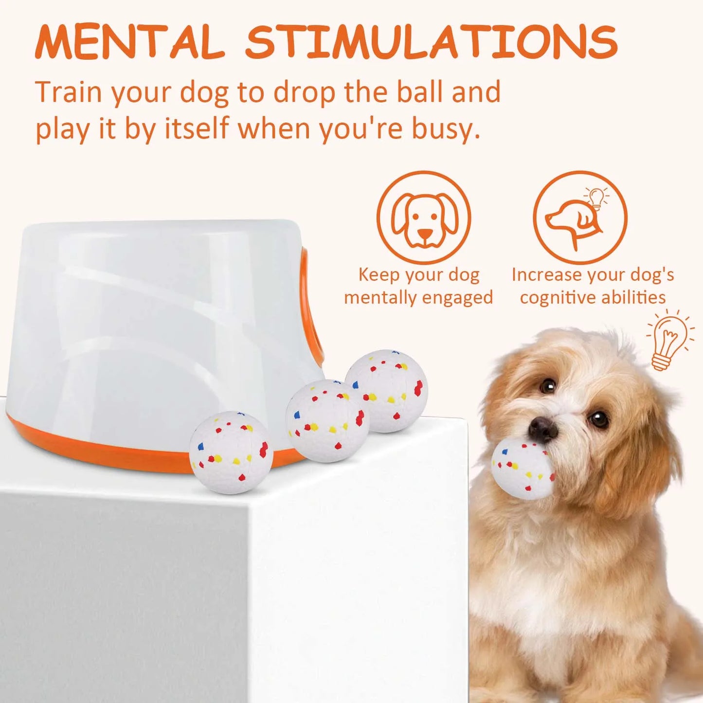 Dog Tennis Launcher Automatic Pet Dogs Chase Toy Mini Tennis Throwing Pinball Machine Fun Interactive Throw Catapult