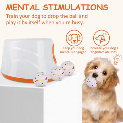 Dog Tennis Launcher Automatic Pet Dogs Chase Toy Mini Tennis Throwing Pinball Machine Fun Interactive Throw Catapult