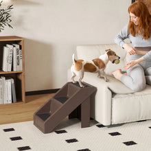 Foldable 3-Step Dog Stairs - Portable Pet Ramp - For Small Dogs & Cats - Bed & Sofa