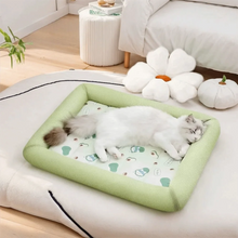 Square Cooling Pet Bed with Neck Support — Breathable, Waterproof & Anti-Slip for Dogs & Cats