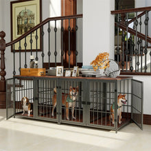Heavy Duty Dog Crate - 4 Door Kennel with Divider for Large Dogs