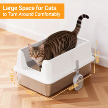 Non-stick stainless steel cat litter box, side opening, splash-proof and leak-proof, large metal cat litter box with lid