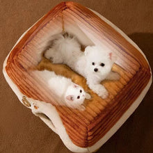Foldable Soft Pet House And Bed Detachable Cave-Style Nest Brown