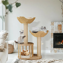 BINGOPAW Modern Multi-level Cat Tree Tower for Indoor Cats,Activity Center with Plush Cushion Baskets,Condo & Scratching Post for Kittens