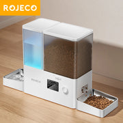ROJECO 8.5L Automatic Dog & Cat Feeder with Water Fountain – 2-in-1 Food Dispenser & Drinking Station