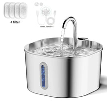 Cat Water Fountain 2.2L Stainless Steel — Artesian Flow, Ultra-Quiet Pump & Filter