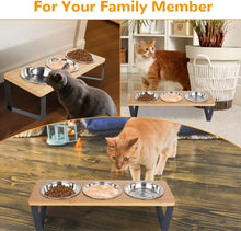 Pet Bowl Stand - Elevated Stainless Steel Feeding Rack for Cats Dogs Detachable Anti-Slip