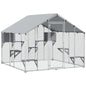 Pawhut Large Outdoor Cat Cage with 2 Houses and 7 Jumping Platforms Waterproof and Anti-Uv Cover 240X193X195 cm