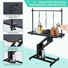 350Lbs Heavy Duty Hydraulic Dog Grooming Table Non Slip Adjustable Overhead Arm Step Pole For All Dogs Professional Pet Supplies