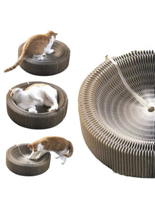 Foldable Cat Scratching Board and Cat Bed – Recyclable Cardboard Interactive Scratcher