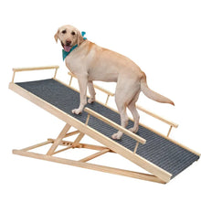 Wooden Pet Ramp – Adjustable Foldable Non-Slip Dog & Cat Ramp for Bed, Couch & Car