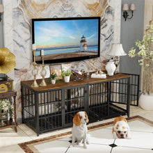 Large Wooden Dog Crate - Furniture Style Pet Kennel with 3 Doors
