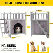 X-ZONE Wooden Dog House Outdoor And Indoor, Feral Pet Houses with Stairs for Dogs Insulated