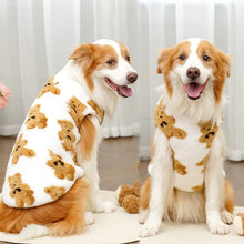 Large Dog Sweater - Plush Bear Pattern Warm Winter Hoodie Coat for Big Pets