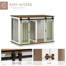 Dog Crate Furniture – Double Wooden Dog Crate for Large & Small Dogs, Indoor Dog Kennel