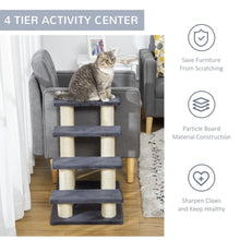 Dog Stairs for Bed – 4-Step Pet Stairs with Built-In Scratching Post for Dogs & Cats