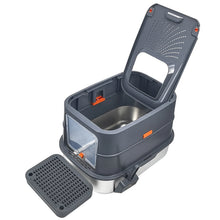 Stainless Steel Cat Litter Box, Extra Large Full Enclosed with Lid & High Sided Tray, Anti-Leakage, 2-in-1 Fully/Semi-Enclosed