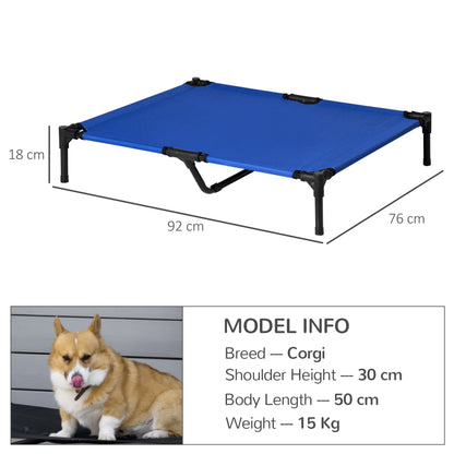 Pawhut Elevated Dog Bed, Cooling Elevated Dog Bed, Carry Bag Included, Metal Frame