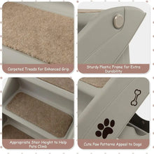 4-Step Plastic Pet Stairs - Soft Surface Dog & Cat Ladder - Lightweight Bed Sofa Car Access