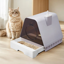 Tieker Creative Cute Cat Litter Box Pet House Shape Cat Toilet Large Capacity Splash-proof Deodorant