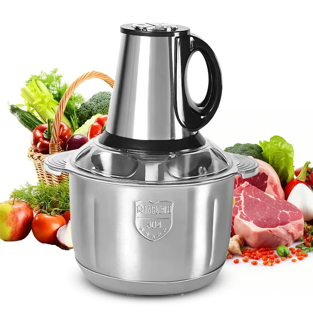 5L Electric Meat Grinders Food Crusher Stainless Steel Vegetable Slicer Processor Chopper Blenders for Home-cooked Dog Food