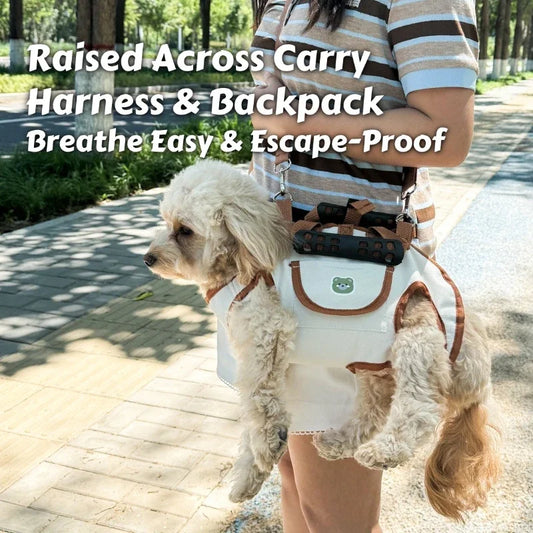 Air-Lift Dog Carry Harness - Escape Proof Pet Backpack - Breathable No-Pull Leash - Small Dogs