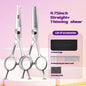 Fenice 4.75 Inch Safety Round Tip Pet Dog Cat Grooming Scissors Straight/Curved/Thinning Shears for Eyes/Face/Foot/Nose