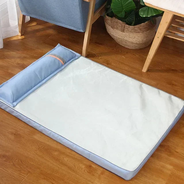 summer cooling dog bed for large medium dog puppy orthopedic memory foam mat with pillow breathable waterproof washable