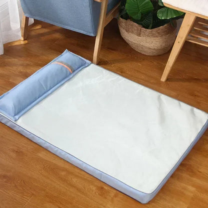 summer cooling dog bed for large medium dog puppy orthopedic memory foam mat with pillow breathable waterproof washable