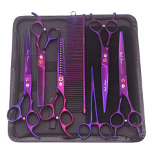 Dog Grooming Scissors Kit 7" 6.5" Stainless Pet Curved Scissors Thinning Scissors Straight Shears