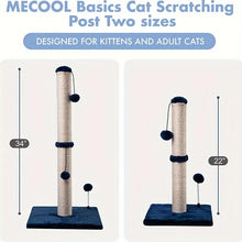 Sisal Cat Scratching Post for Indoor Cats 34-Inch – Heavy-Duty Scratching Pole with Hanging Ball