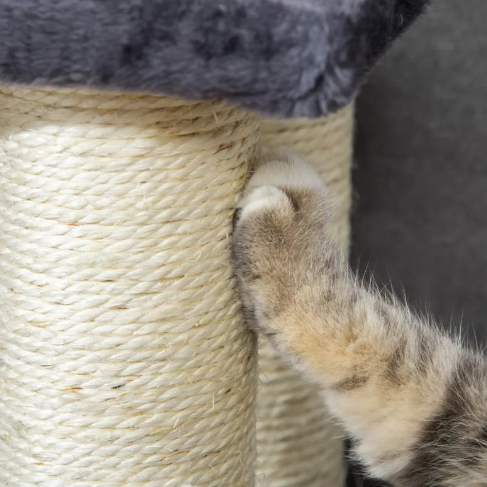 Dog Steps for Bed 4 Step Pet Stairs for Dog Cat ladder Scratch Post Grey