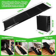 Portable Foldable Dog Ramp – 170 × 44 cm Non-Slip Aluminum Ramp for Small, Medium & Large Dogs